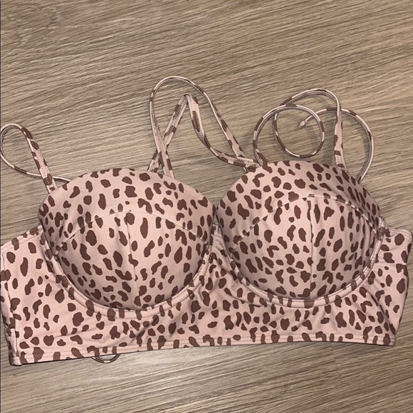 Leopard Print Women's Bathing Suit Top Medium - Picture 1 of 5